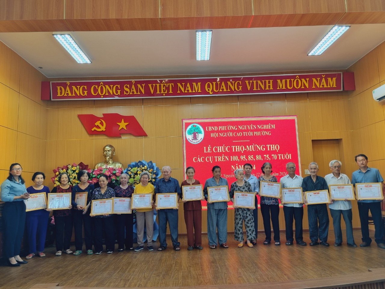 UBND phường Nguyễn Nghiêm, thành phố Quảng Ngãi tổ chức Lễ Chúc Thọ - Mừng Thọ